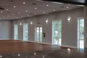 French doors in the Officers Club main hall in Victoria, Texas