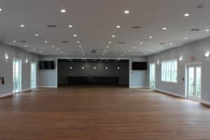 Interior of the Officers Club wedding venue in Victoria, Texas